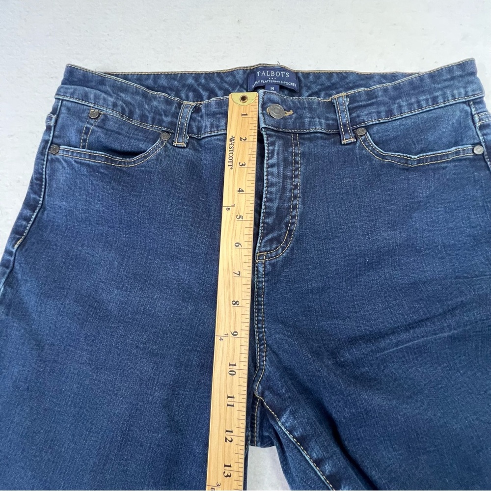 Talbots Jeans Simply Flattering Blue Denim 5-Pocket Straight Leg Size 14 Western - Picture 8 of 10